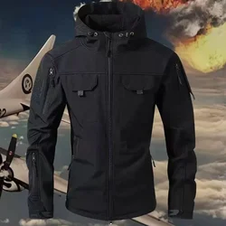 Chaqueta táctica Sharskin de lana impermeable con capucha
