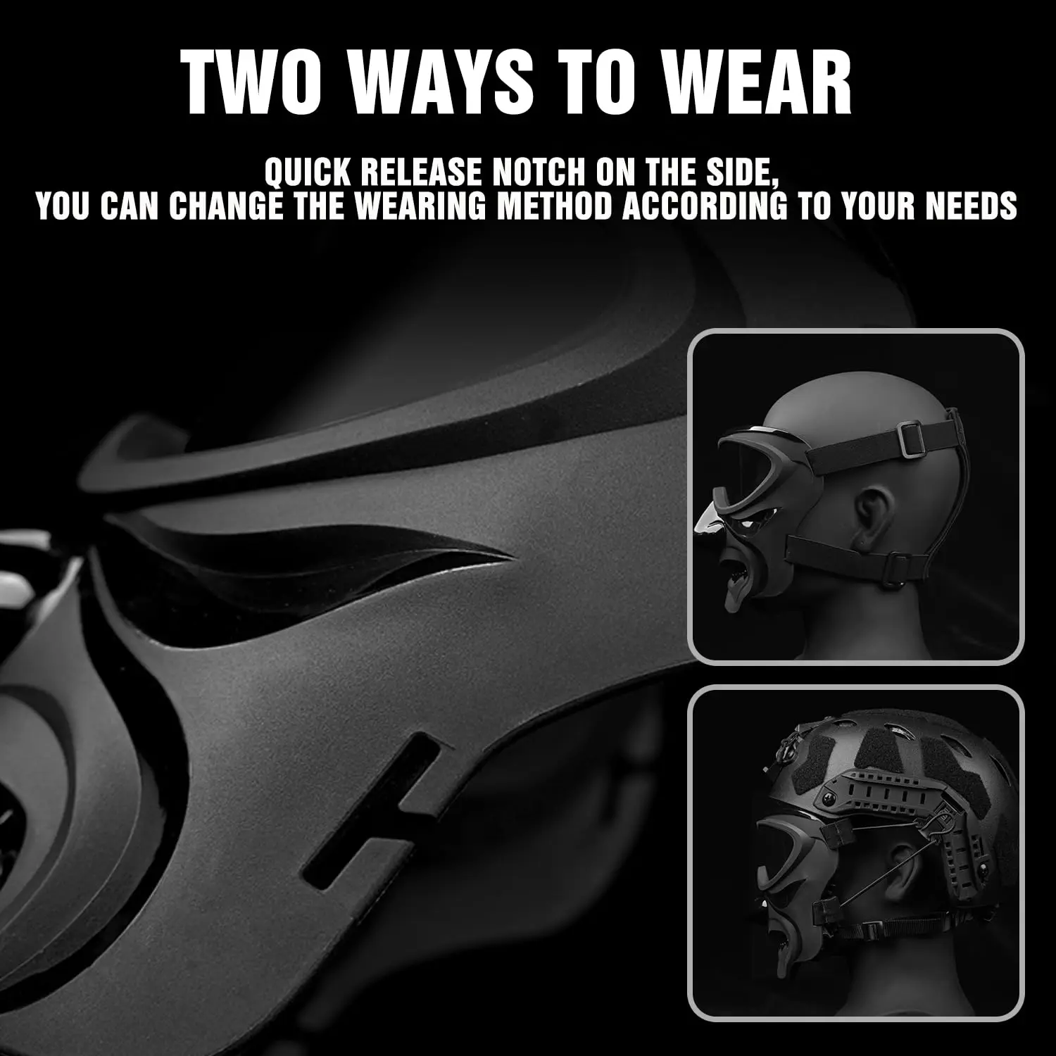 Máscara táctica media cara Cyberpunk para Airsoft y Paintball - imagen 5