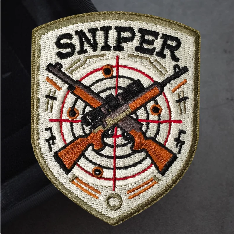 Parche táctico SNIPER Twin Guns gancho y bucle para chaleco - imagen 3
