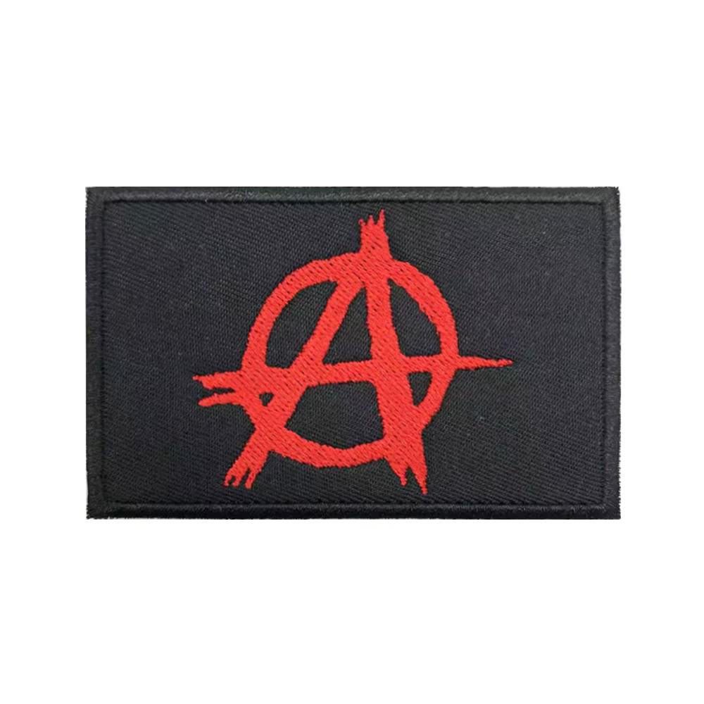 Parche de bandera roja de anarquía bordado