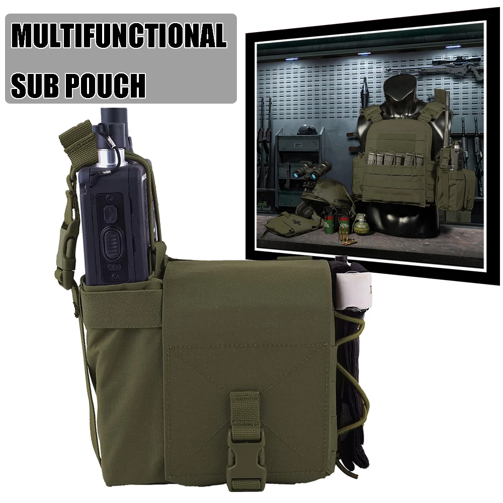 Bolsa táctica MOLLE multifuncional para radio cargadores y botella - imagen 3