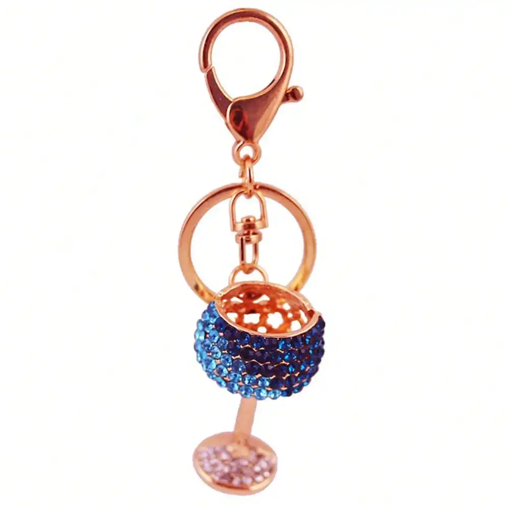 Llavero colgante copa de vino para coche y bolso