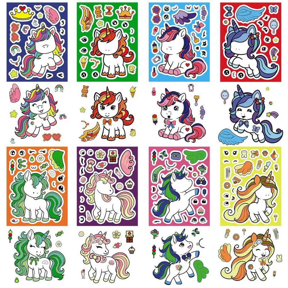 Pegatinas unicornio faciales y para manualidades de cumpleaños - imagen 5