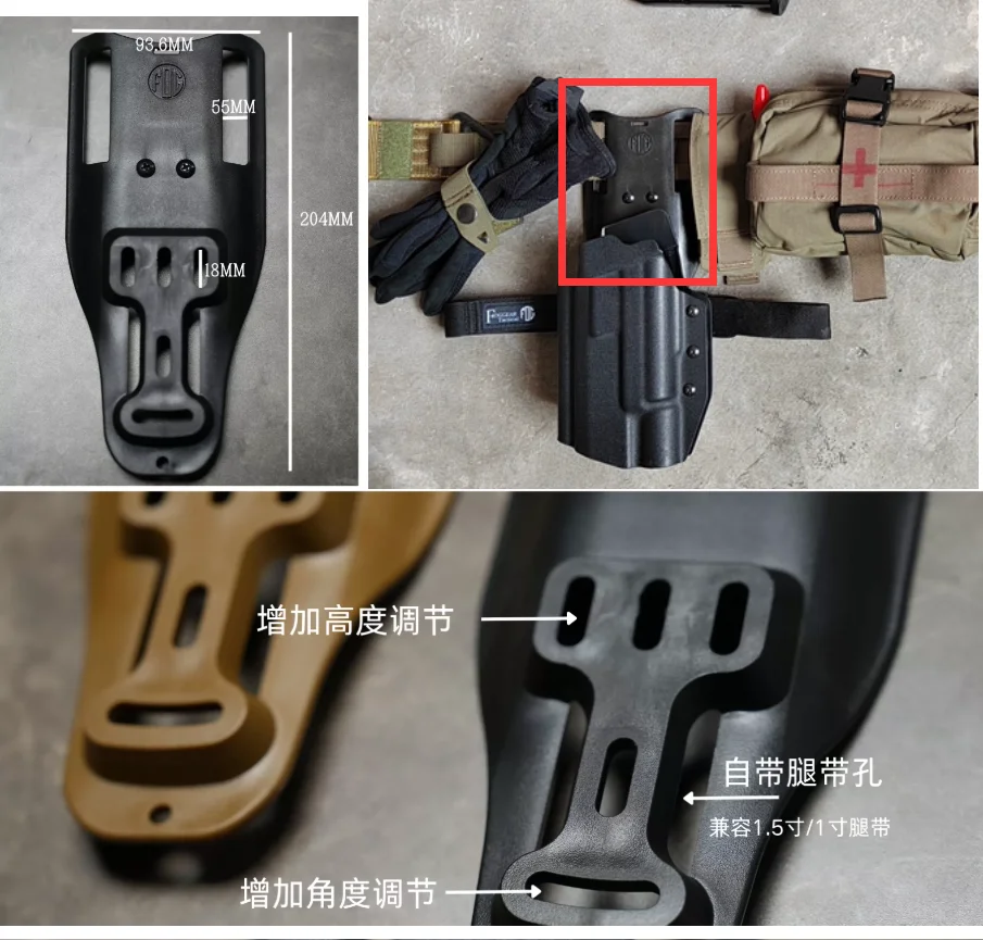 Adaptador para pierna con ajuste multiángulo para funda pistola