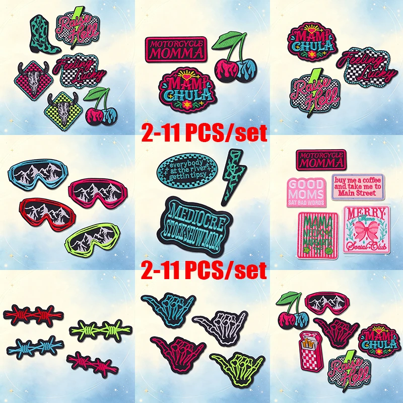 Parches bordados termoadhesivos western – Diseños MAMA y esqueleto - imagen 5