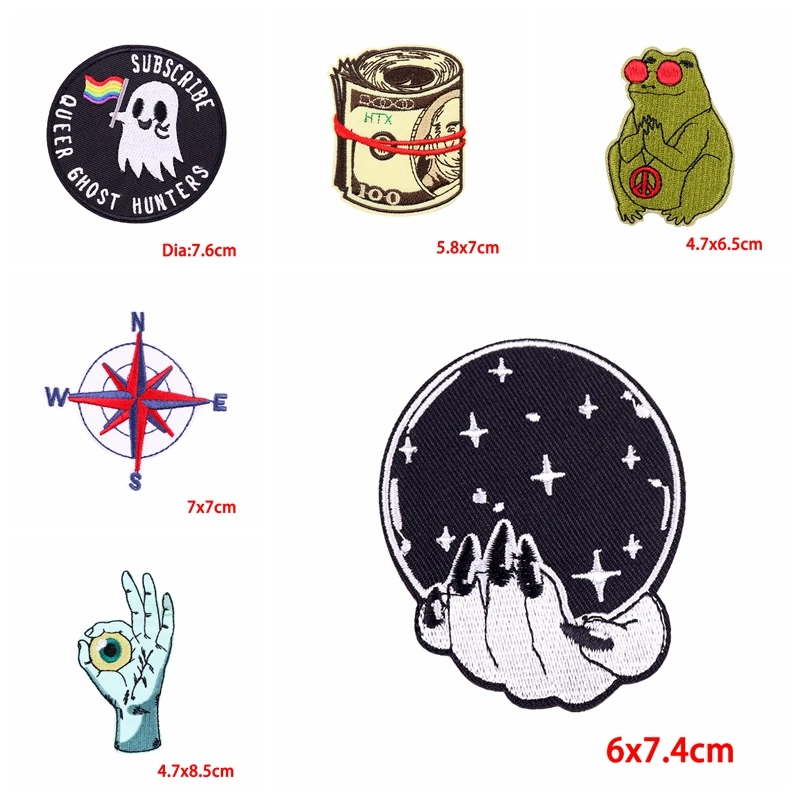Juego de parches bordados punk y vinilo para ropa - imagen 5