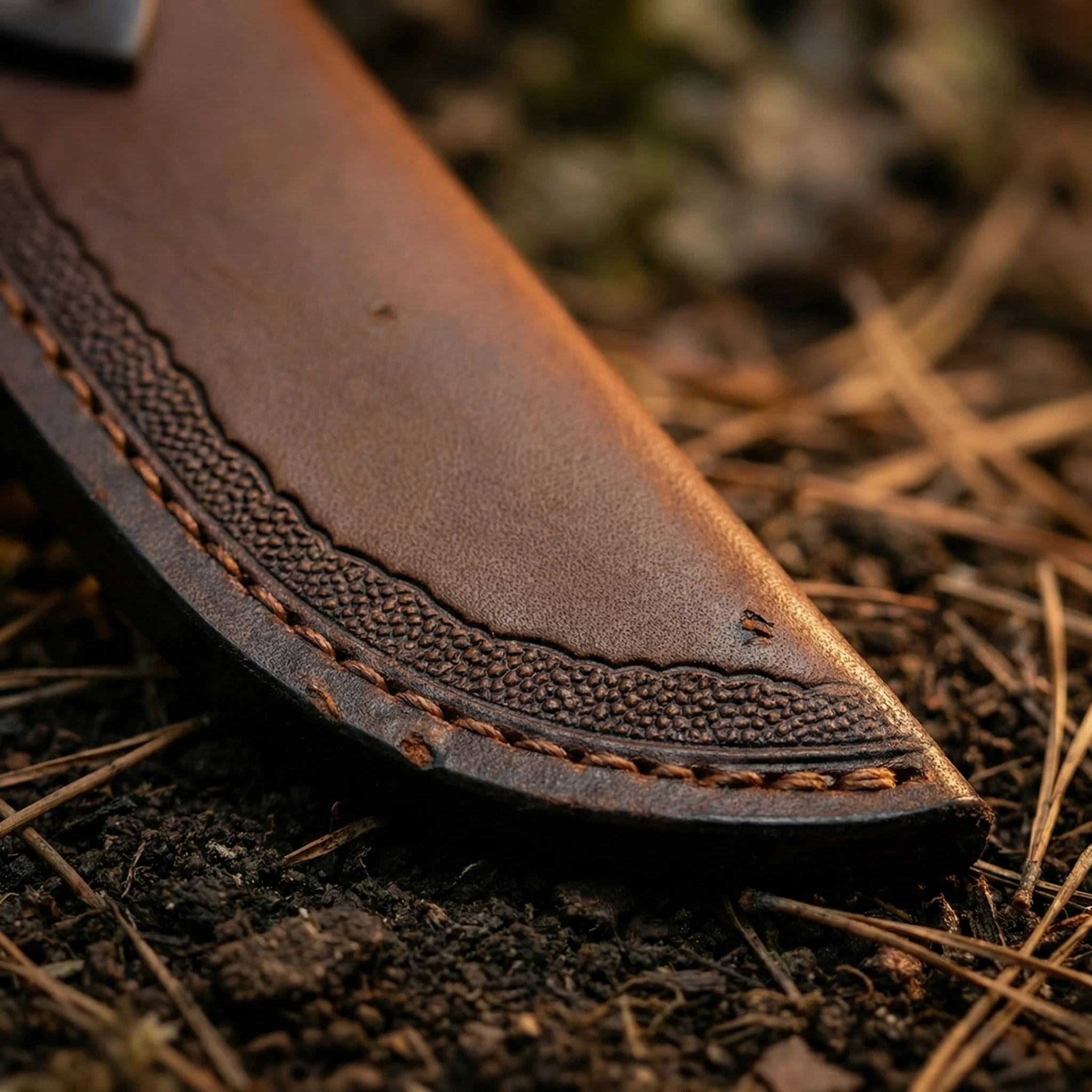 Detalle del cuchillo y el sistema de funda