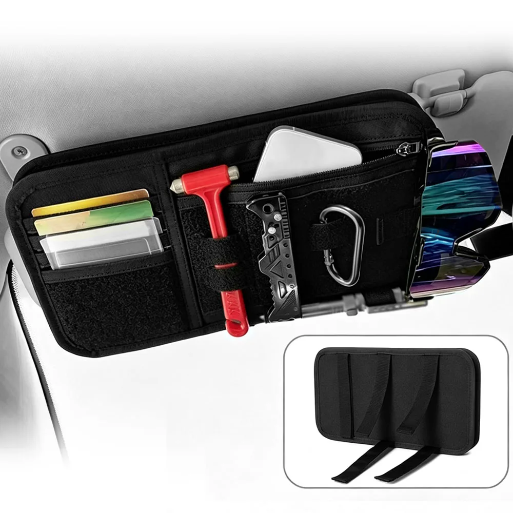 Organizador MOLLE para visera de coche con clip y cierre - imagen 3