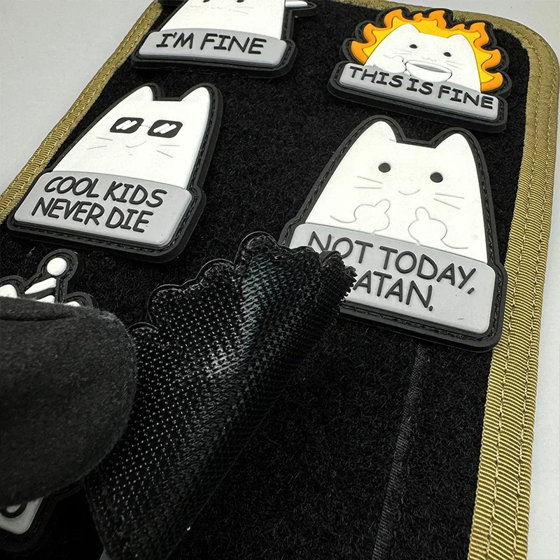 Parche táctico velcro PVC gato anime divertido para uniforme - imagen 2