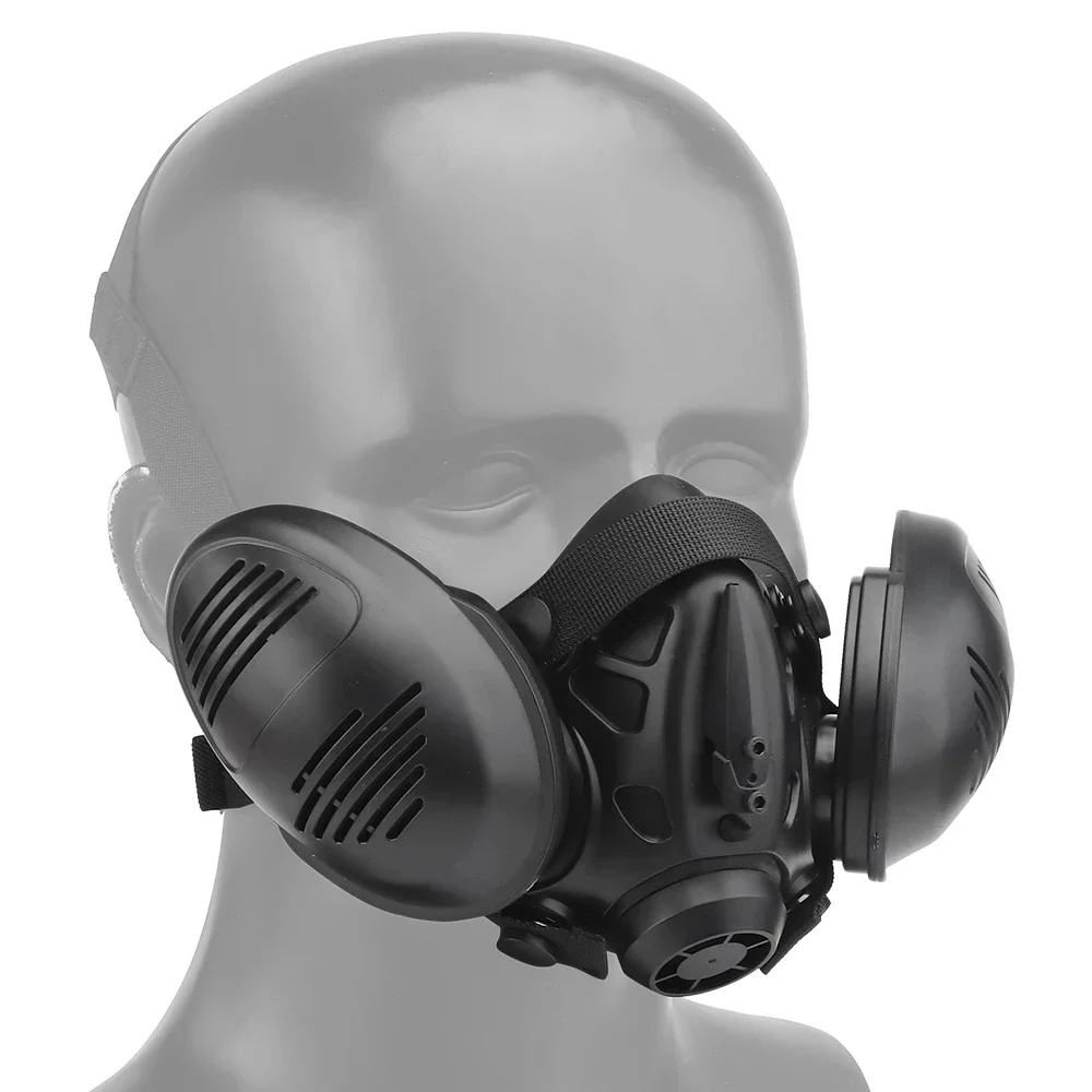 Máscara de respirador táctica de doble filtro simulada para Airsoft - imagen 3