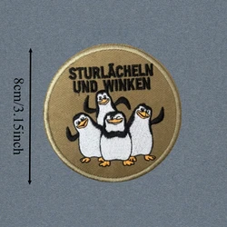 Parche táctico bordado pingüino con velcro para chaleco y brazalete