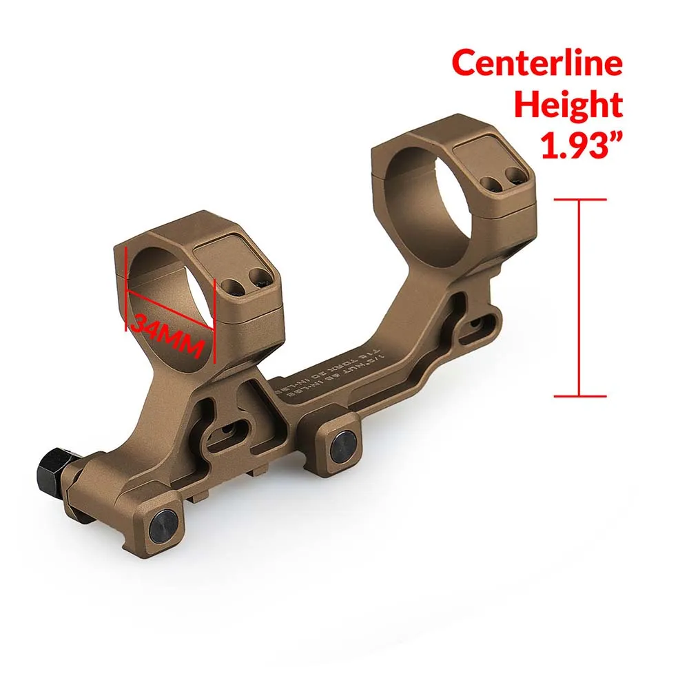 Soporte PPT Airsoft Voladizo Metálico con Montaje 34mm para Riel Picatinny - imagen 2