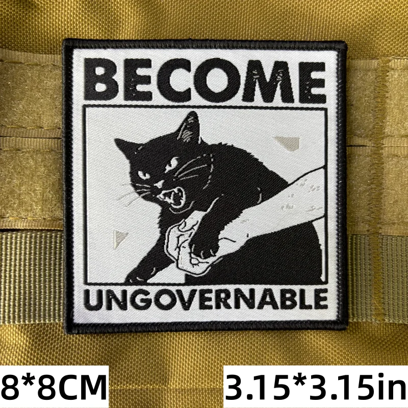 Bad Cat Parche táctico bordado gato mordedor gancho y bucle militar - imagen 5