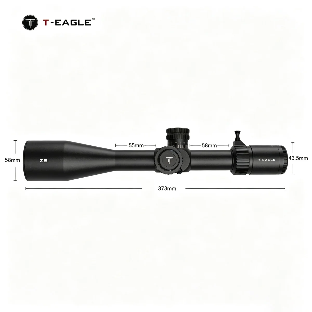 Visor telescópico táctico T-EAGLE ZS FFP HD para rifle con Picatinny