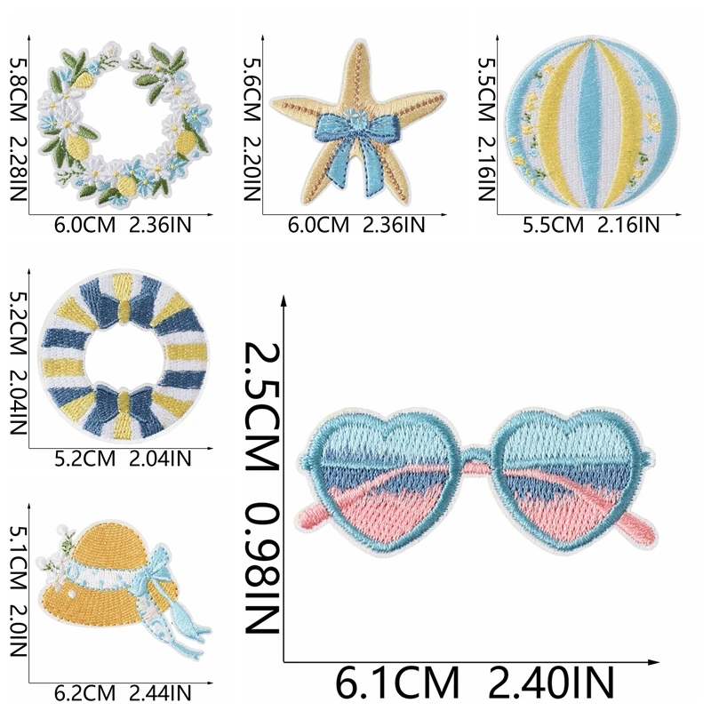 Parche termoadhesivo para ropa estilo playa con concha y estrella - imagen 3