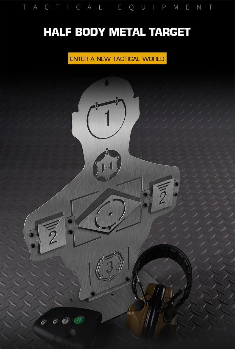 Objetivo de tiro táctico en acero inoxidable