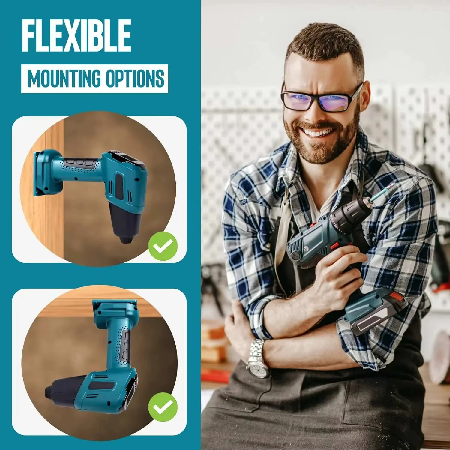 Soporte de pared para taladro Bosch/Makita, ABS resistente - imagen 4