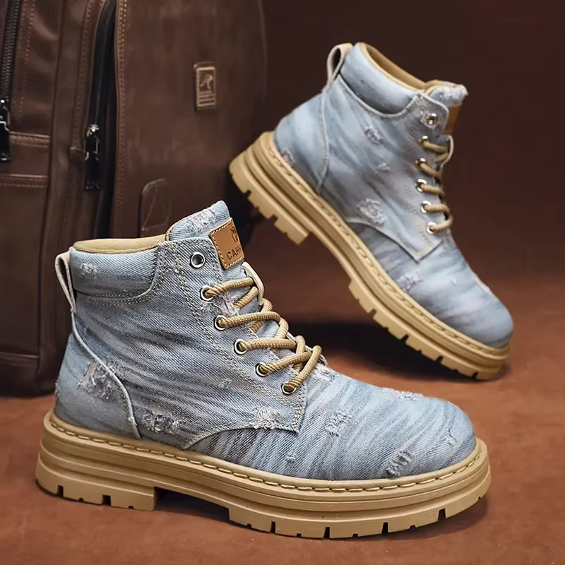 Botines de mezclilla estilo británico – Hombre trabajo casual - imagen 4