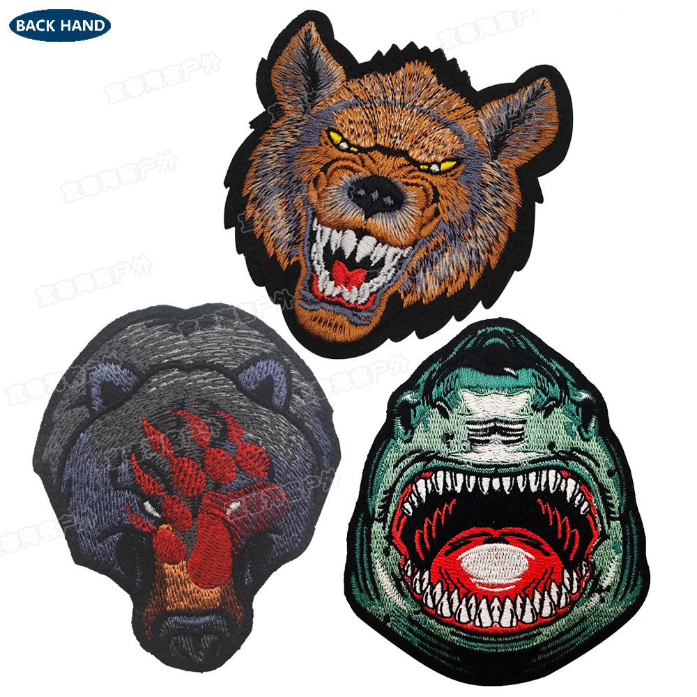 Parche bordado tipo insignia para fijación en velcro