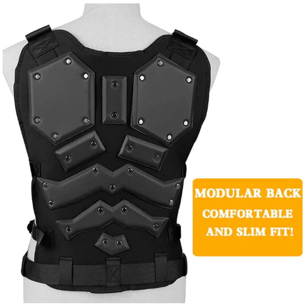 Chaleco táctico MOLLE con protección EVA – Airsoft paintball combate - imagen 4