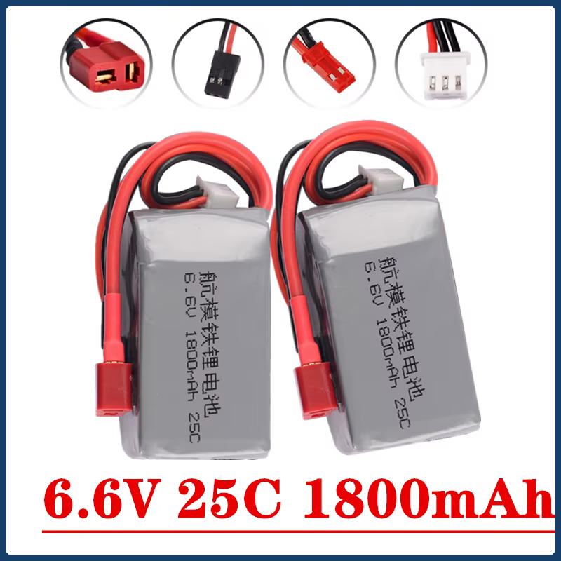 Paquete de baterías LiFePO4 con conector JST y enchufe Futaba