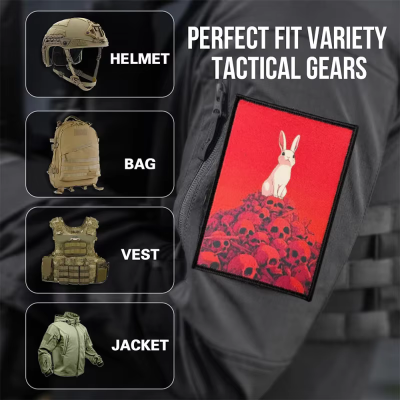 Parche estampado calavera de conejo – Insignia moral para ropa - imagen 2