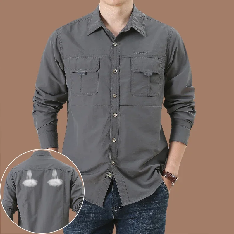 Camisa táctica transpirable secado rápido protección UV manga larga - imagen 2