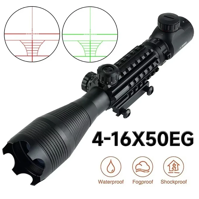 Tactical visor de rifle óptico iluminado rojo verde para Picatinny - imagen 5