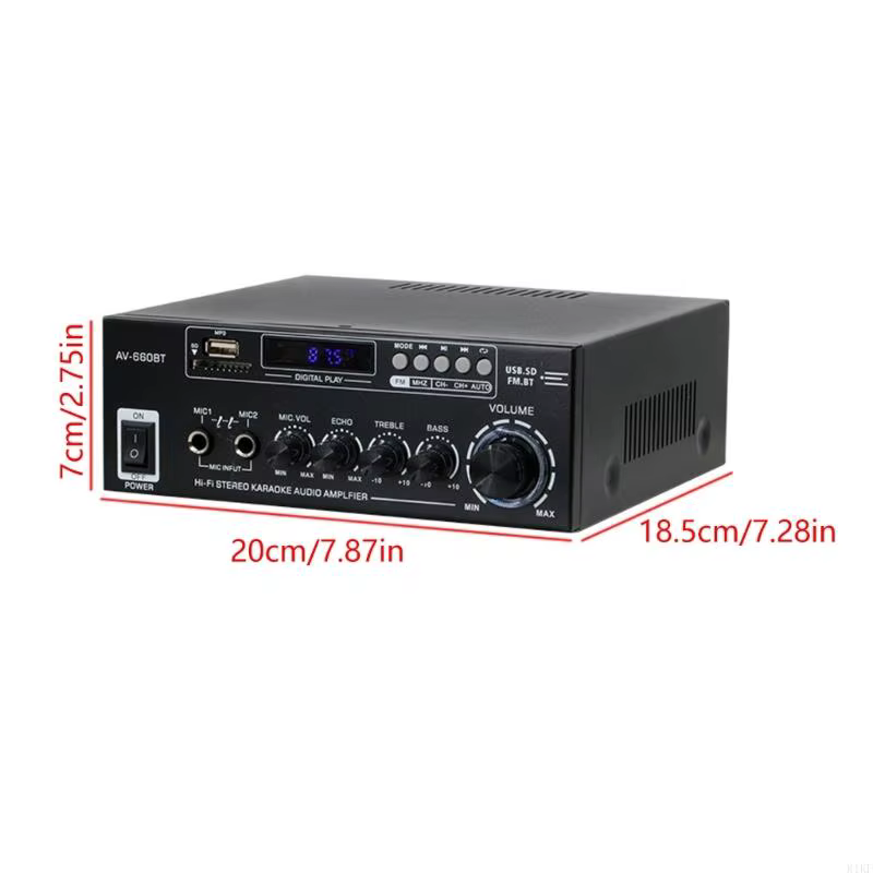 Amplificador de sonido estéreo con radio FM y entrada USB - imagen 5
