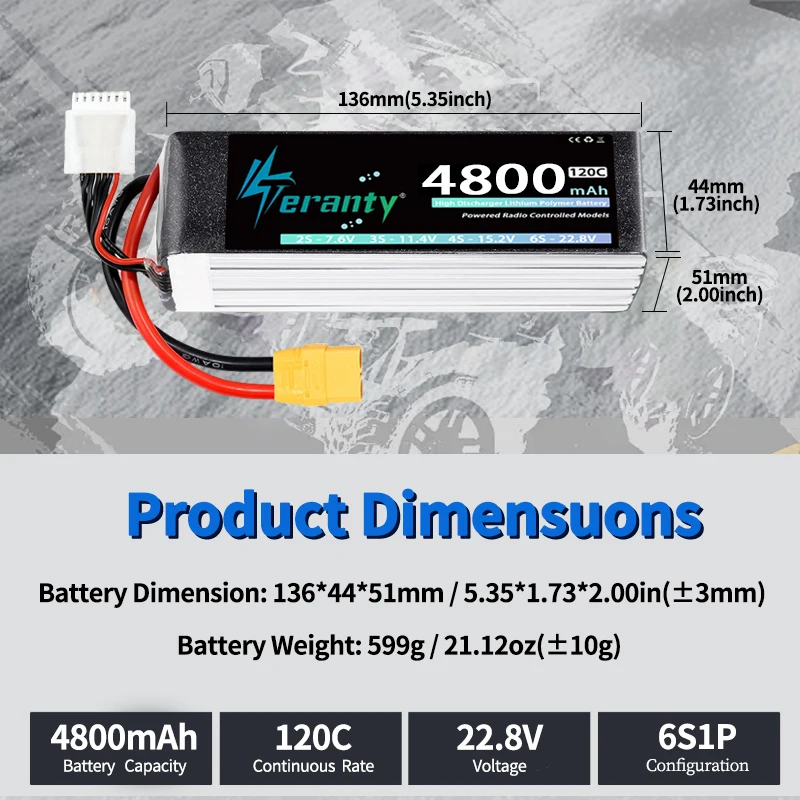 TERANTY batería LiPo RC alta descarga para dron FPV y avión - imagen 4