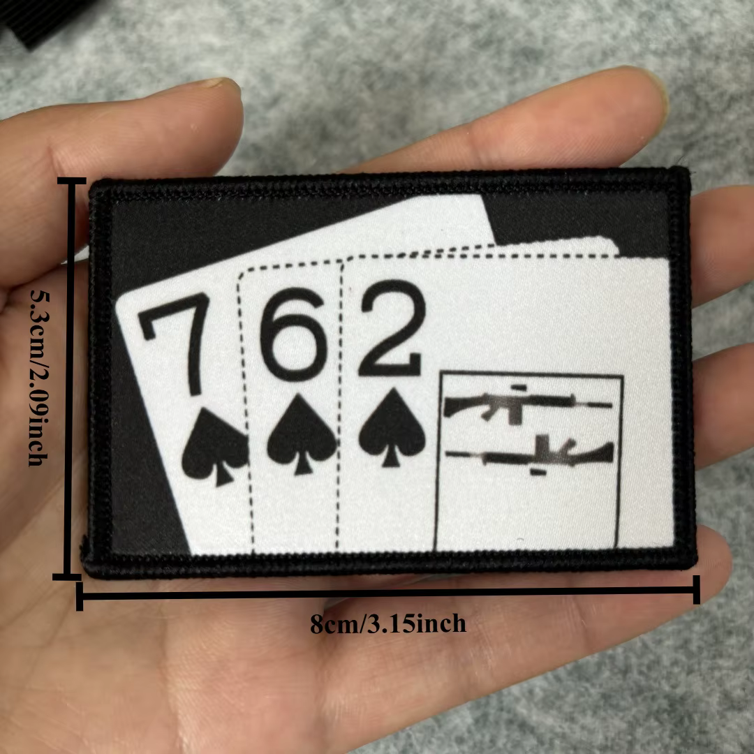 Aces 762 – Parche táctico moral gancho y bucle – Naipes y pistola para equipamiento - imagen 2