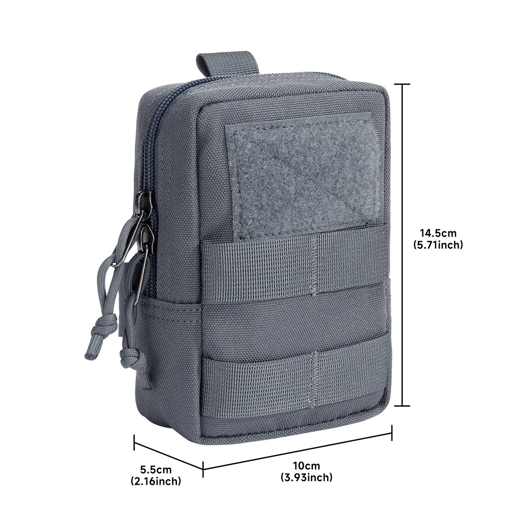 Bolsa táctica Molle vista frontal con sistema de sujeción