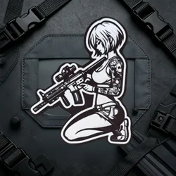 Parche táctico de chica anime con velcro para mochila