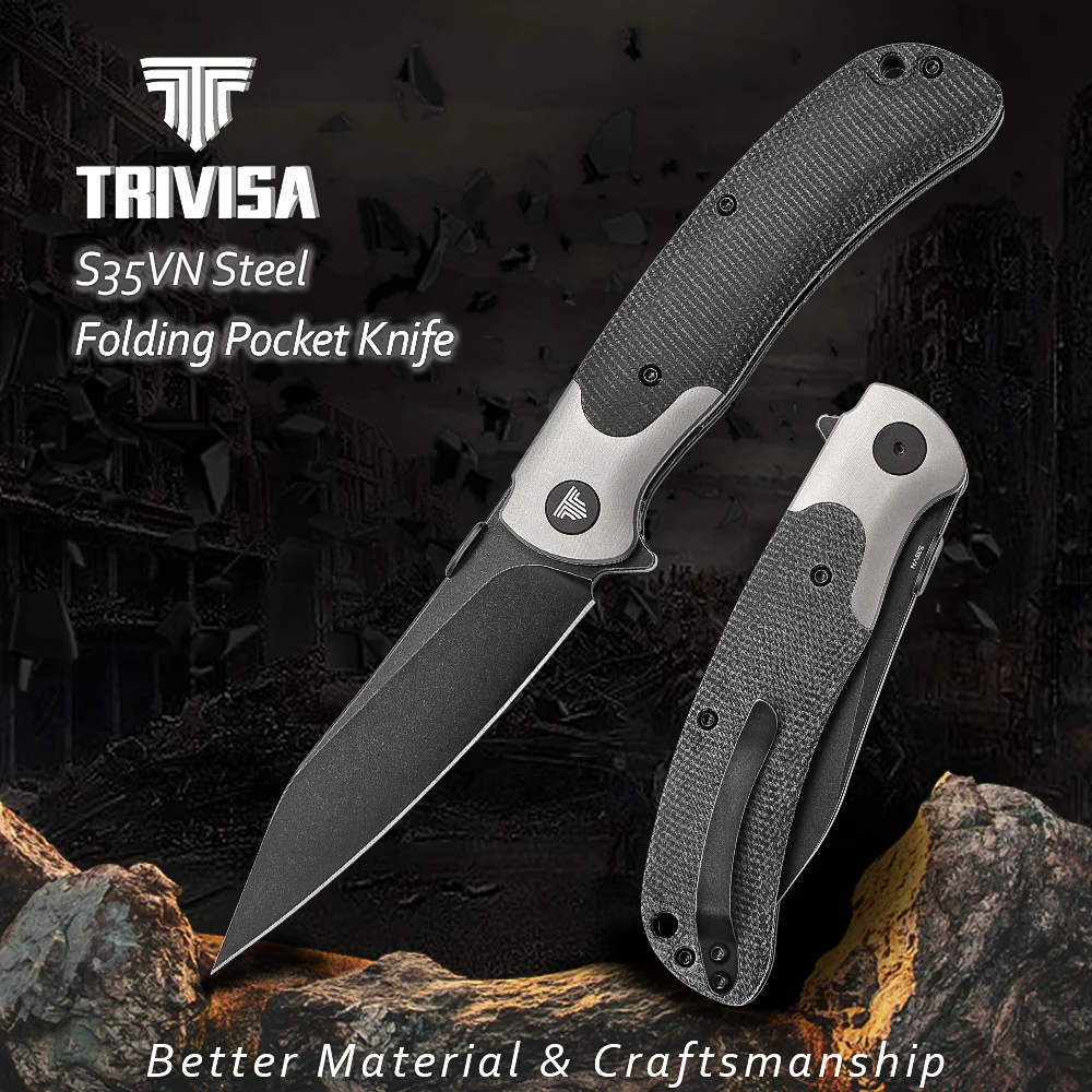 TRIVISA EDC cuchillo plegable táctico de bolsillo con caja de regalo - imagen 4