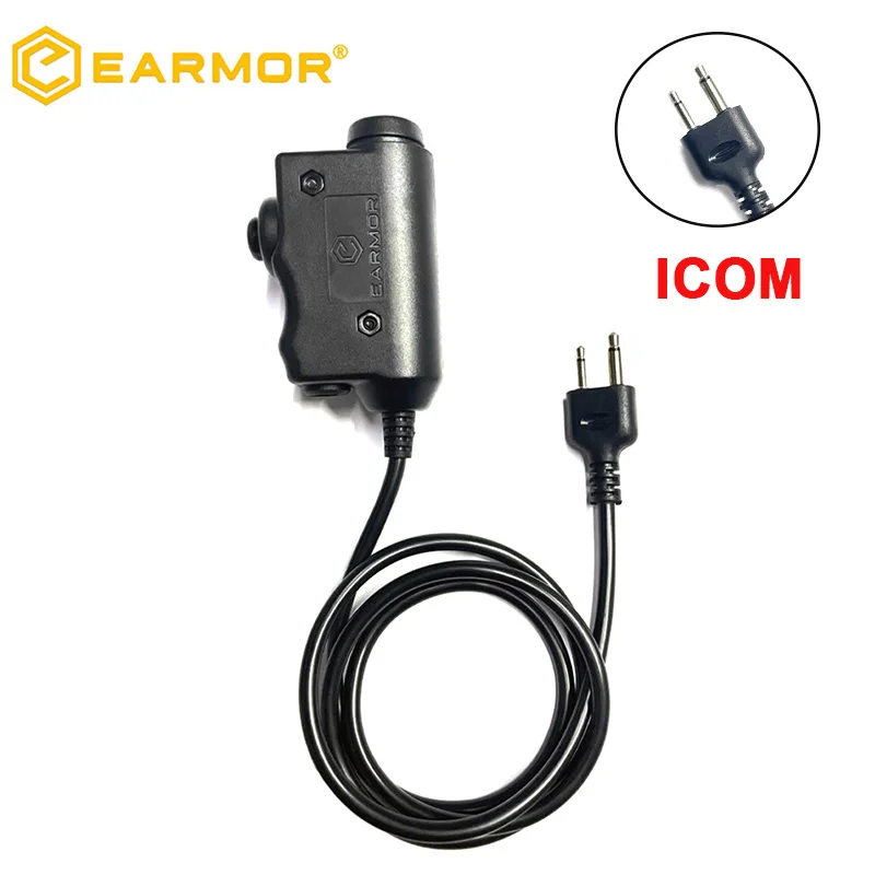 PTT táctico EARMOR M51 para radio ICOM y AUX, auriculares