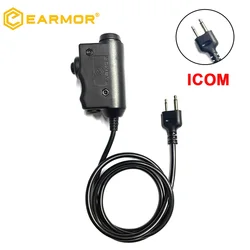 PTT táctico EARMOR M51 para radio ICOM y AUX, auriculares
