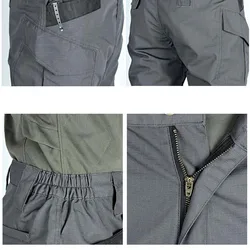 Pantalones tácticos impermeables camuflaje múltiples bolsillos hombre