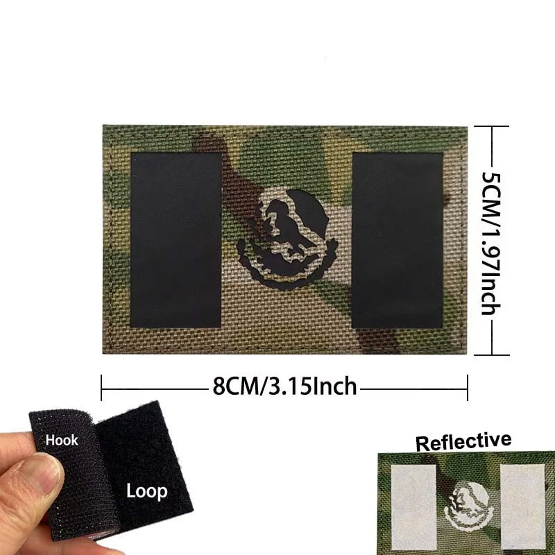 Parche táctico IR PVC bandera México Águila bordado reflectante - imagen 4