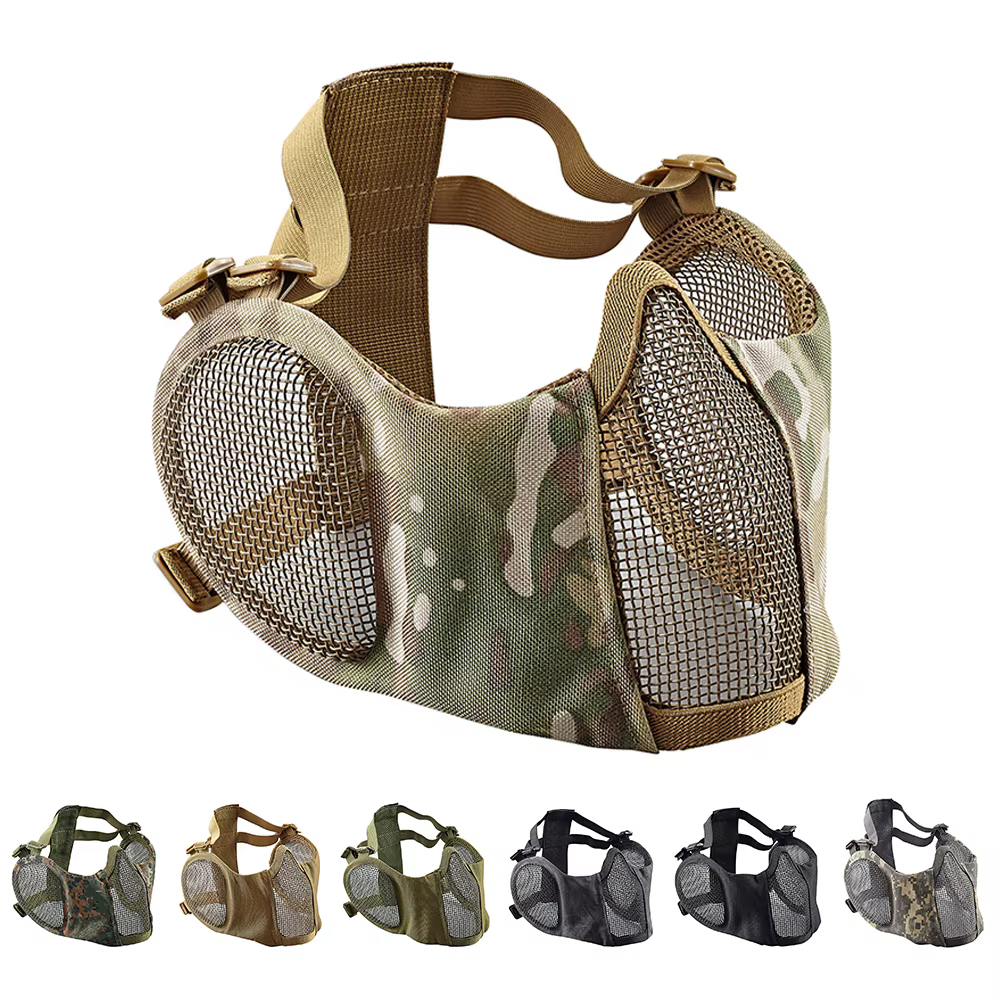 Máscara airsoft metal mesh protección orejas paintball táctica - imagen 5