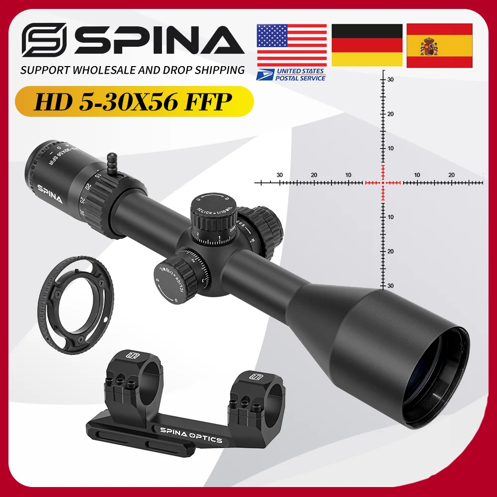 Spina Optics HD Mira telescópica FFP con torretas MRAD y bloqueo - imagen 3
