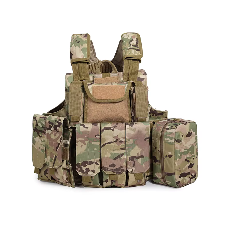 Chaleco Táctico MOLLE Camo con Porta Cargadores Triple y Placa - imagen 3