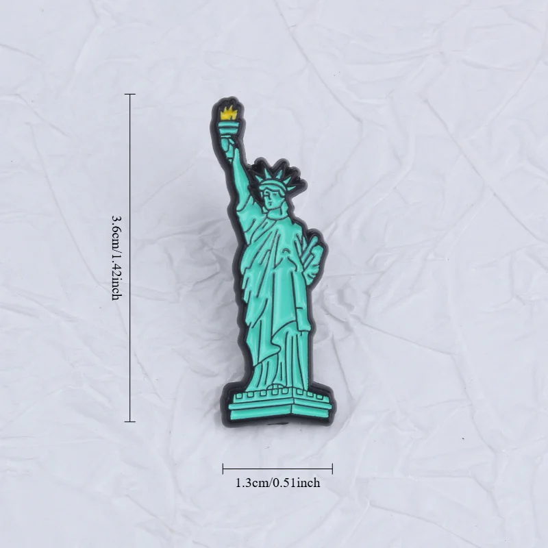 Insignia pin esmalte duro estatua de Nueva York para chaqueta