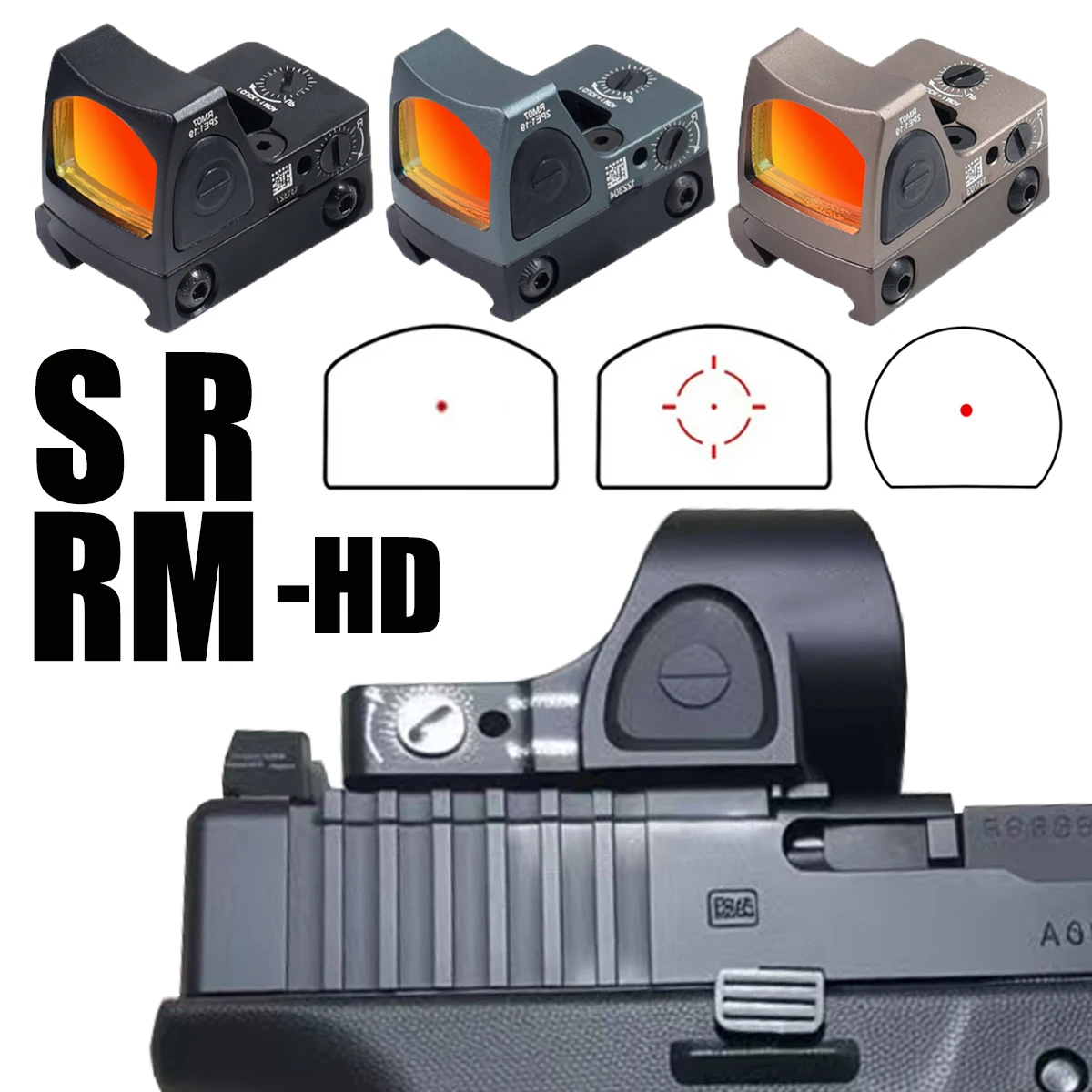 Mira punto rojo SR RM-HD reflex con retícula y montaje Picatinny - imagen 3