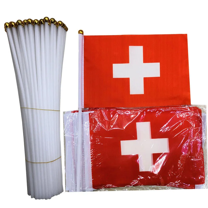 Bandera nacional Suiza de mano – Estandarte país europeo