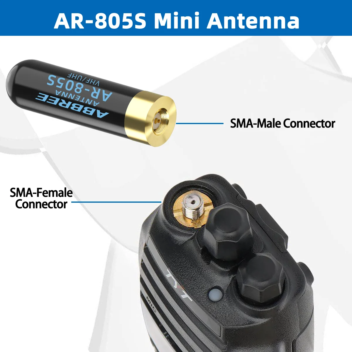 ABBREE AR-805S antena para walkie talkie SMA macho doble banda - imagen 4
