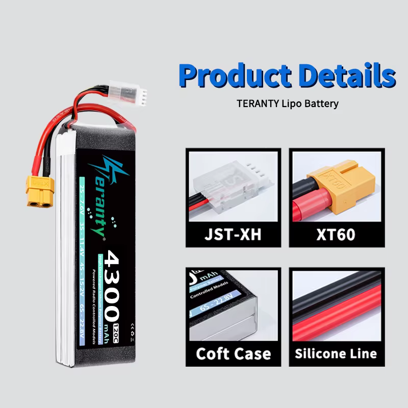 Batería LiPo TERANTY para RC con conector XT60 XT90 - imagen 3