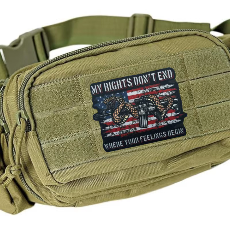 Parche táctico moral de pistola y serpiente con velcro para chaleco - imagen 5
