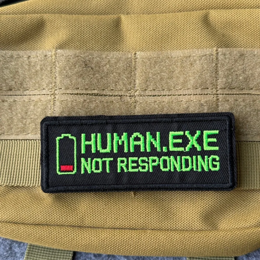 Parche táctico bordado HUMAN.EXE NOT RESPONDING para mochilas - imagen 3