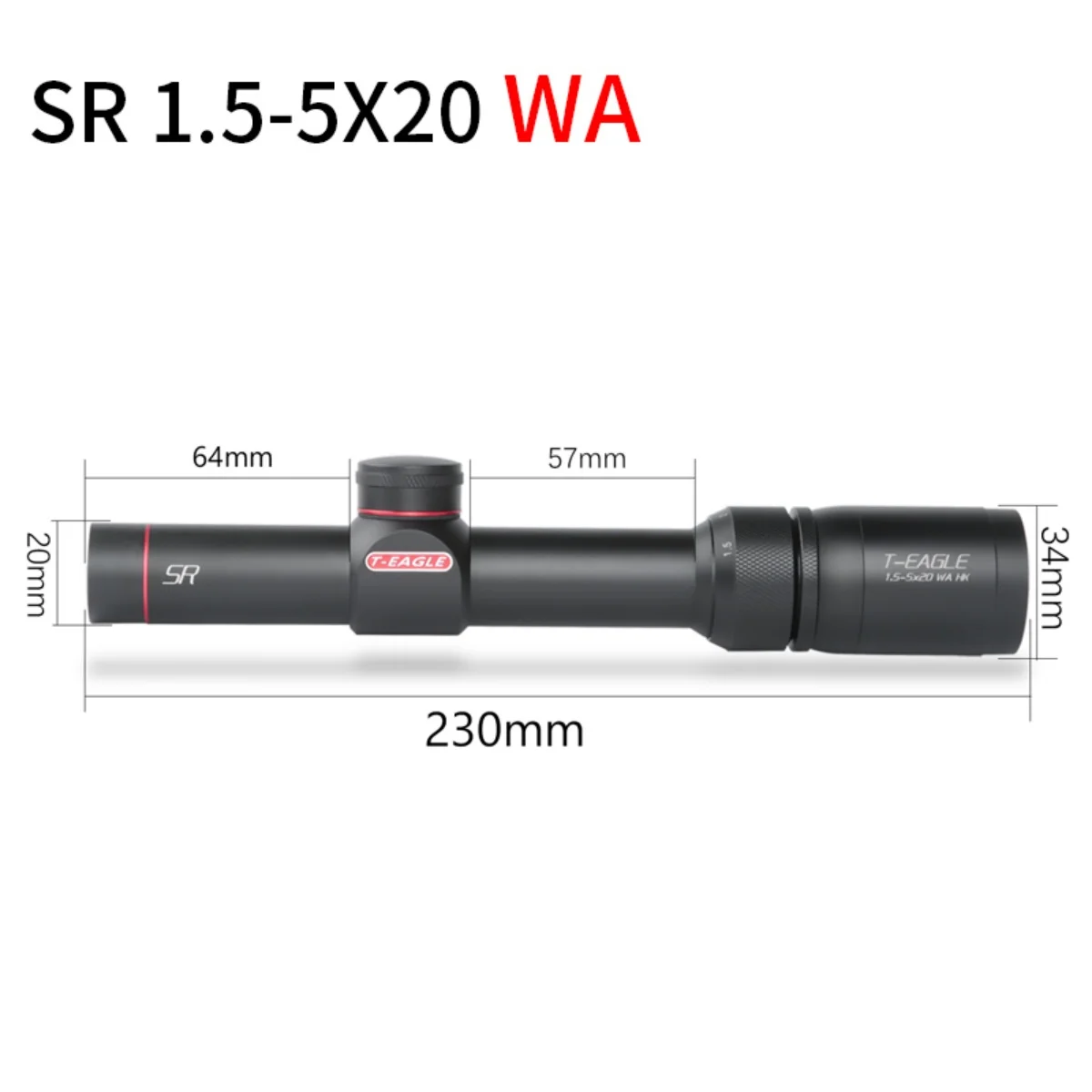 T-EAGLE SR 1.5-5X20 Mira telescópica táctica punto cruzado - imagen 5