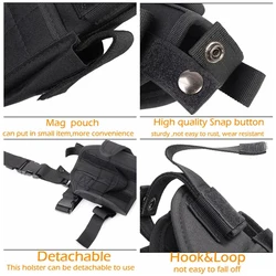 Funda táctica de muslo Oxford bolsillo ajustable pistola polivalente